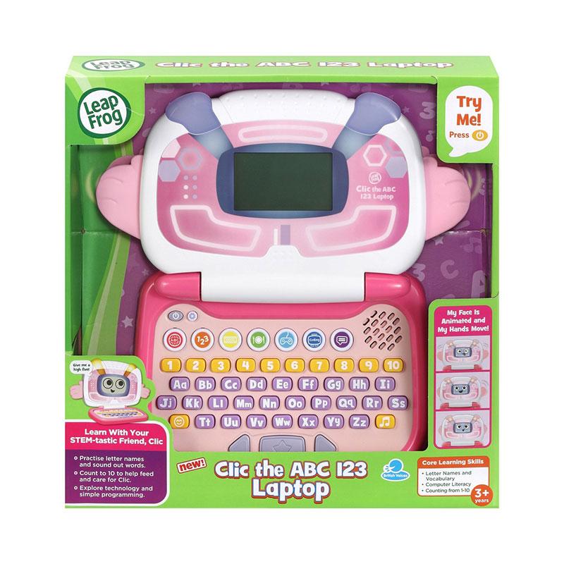 LeapFrog Clic The ABC 123 Laptop - Green / Pink | 3-6 years | 3 months local warranty | Leaptop Toy | Educational Toy | Character Robot Laptop