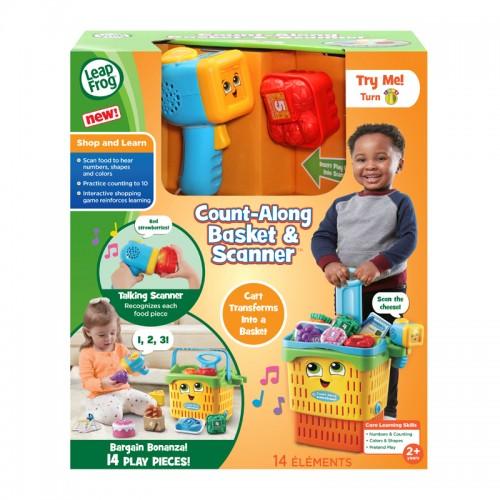 LeapFrog Count Along Basket and Scanner | 2 In 1 Shopping Trolley | Role Play Toys | 2-5 years | 3 months local warranty