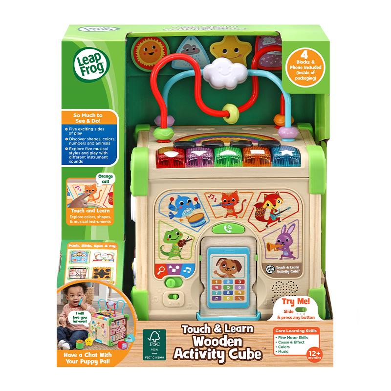 LeapFrog Touch and Learn Wooden Activity Cube | Baby Toy | Early Learning Toy | Wooden Toy | 1 Year or Older