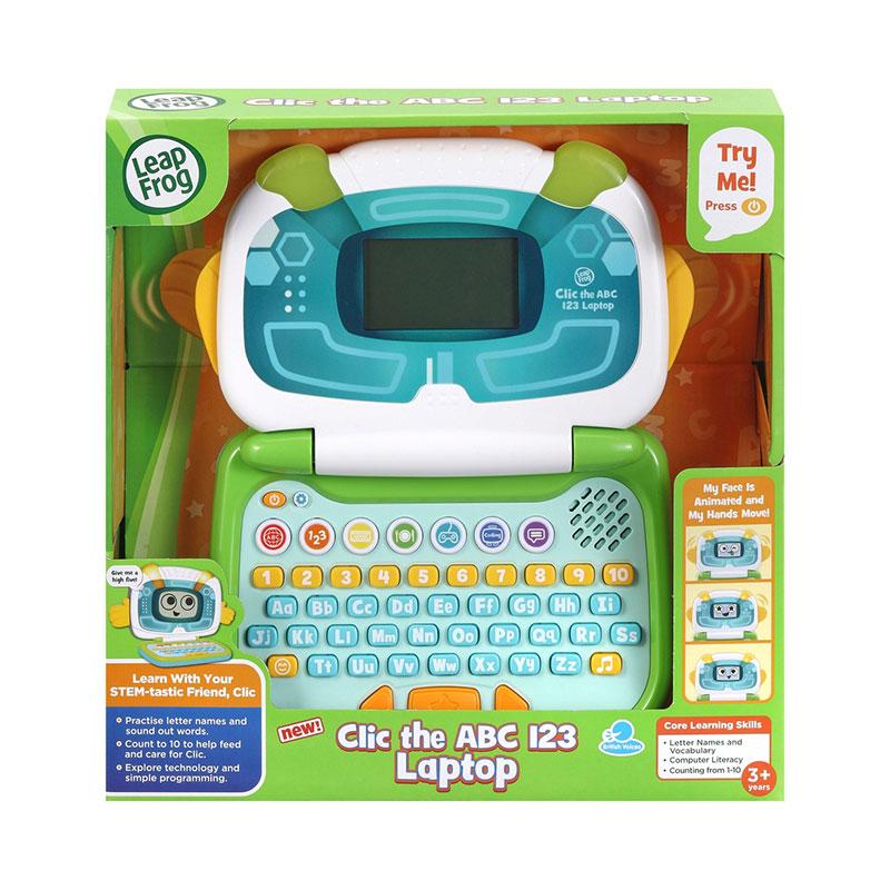 LeapFrog Clic The ABC 123 Laptop - Green / Pink | 3-6 years | 3 months local warranty | Leaptop Toy | Educational Toy | Character Robot Laptop