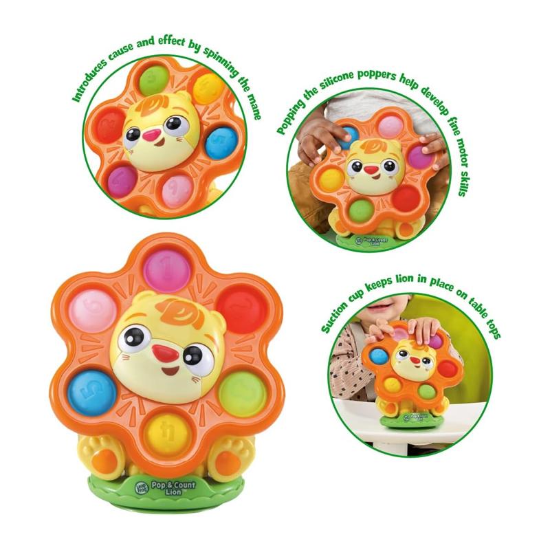 LeapFrog Pop & Count Lion | Pop It Fidget Toy | Highchair Toy | Baby Toy | 6 months+