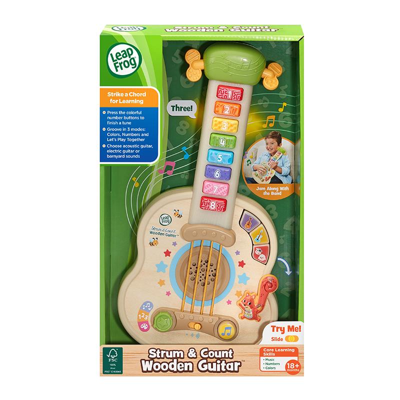 LeapFrog Strum and Count Wooden Guitar | Musical Toy | Wooden Toy | Learning Toy | 18 months